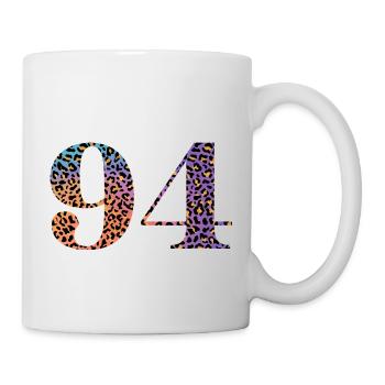 94. Geburtstag Leopard - Tasse - Weiß - Rechts
