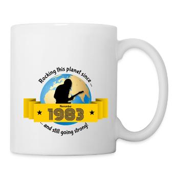 40e anniversaire Bouleverser cette planète depuis 11/1983 - Mug blanc - blanc - Droite
