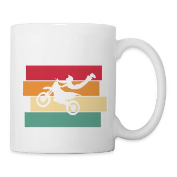 Motocycliste Motocross Rétro Enduro - Mug blanc - blanc - Droite