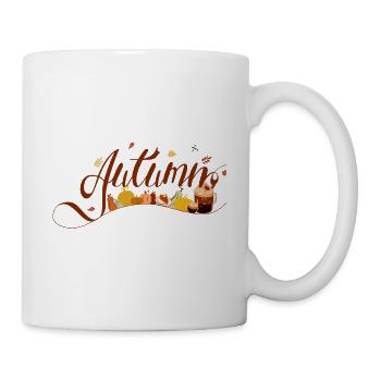 Autumn Design - Kürbisse und herbstliche Elemente - Tasse - Weiß - Rechts