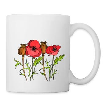 Blumen - Tasse - Weiß - Rechts
