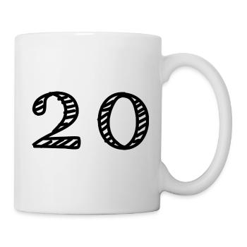 20. 20 ANS. 20e ANNIVERSAIRE. ANNIVERSAIRE 20 ANS. - Mug blanc - blanc - Droite