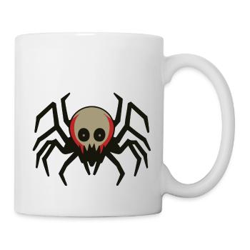 Skelettspinne: Gruselige Halloween-Kreatur - Tasse - Weiß - Rechts