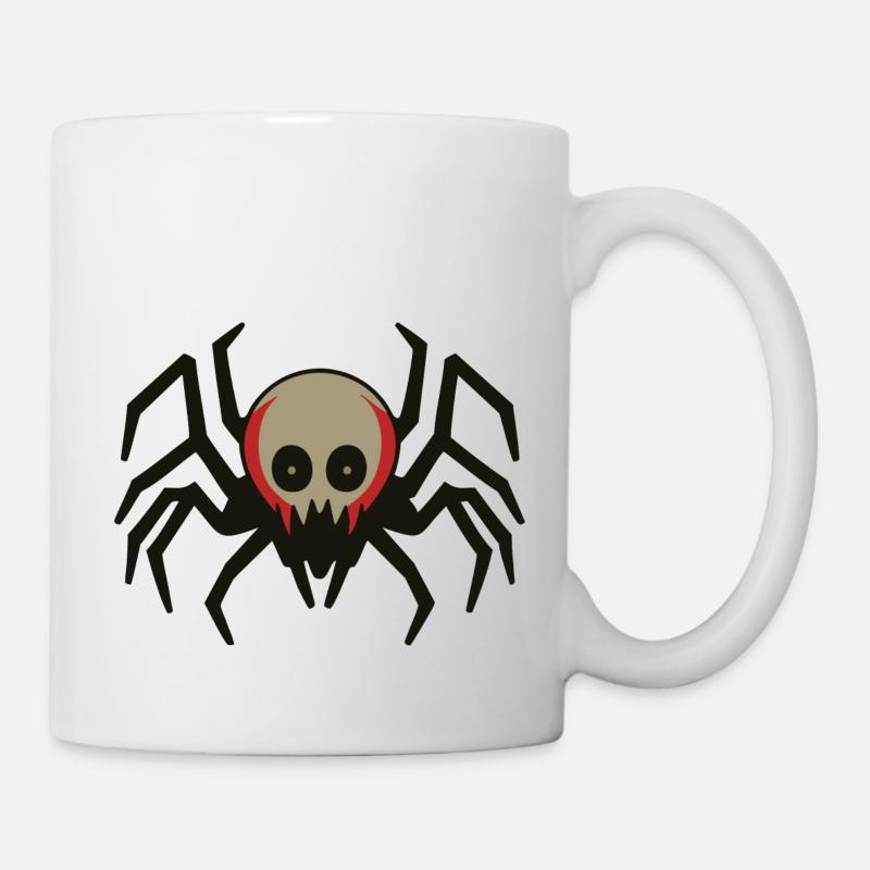 Araignée squelettique: créature effrayante d’Halloween - Mug blanc - blanc