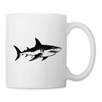 Hai Shark Silhouette - Tasse - Weiß - Rechts