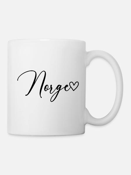 Norge Norwegen Schrift - Tasse - Weiß