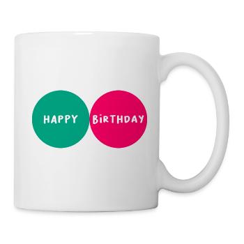 ANNIVERSARY. HAPPY BIRTHDAY. HAPPY BIRTHDAY. - Mug - white - Right