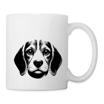 Beagle | cute dog face smiles - Mug - white - Right