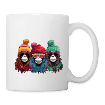 Singes de Noël moches - Mug blanc - blanc - Droite