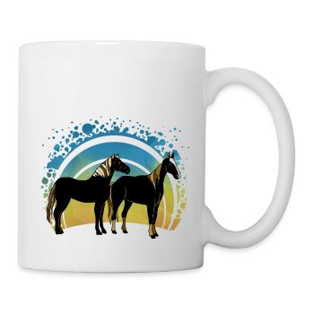 Pferde - Tasse - Weiß - Rechts