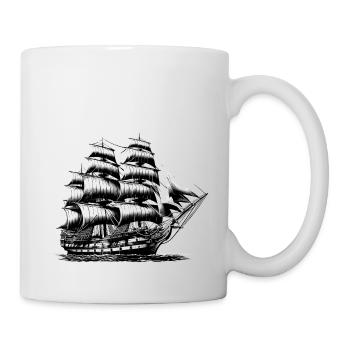 Vieux voilier - Mug blanc - blanc - Droite
