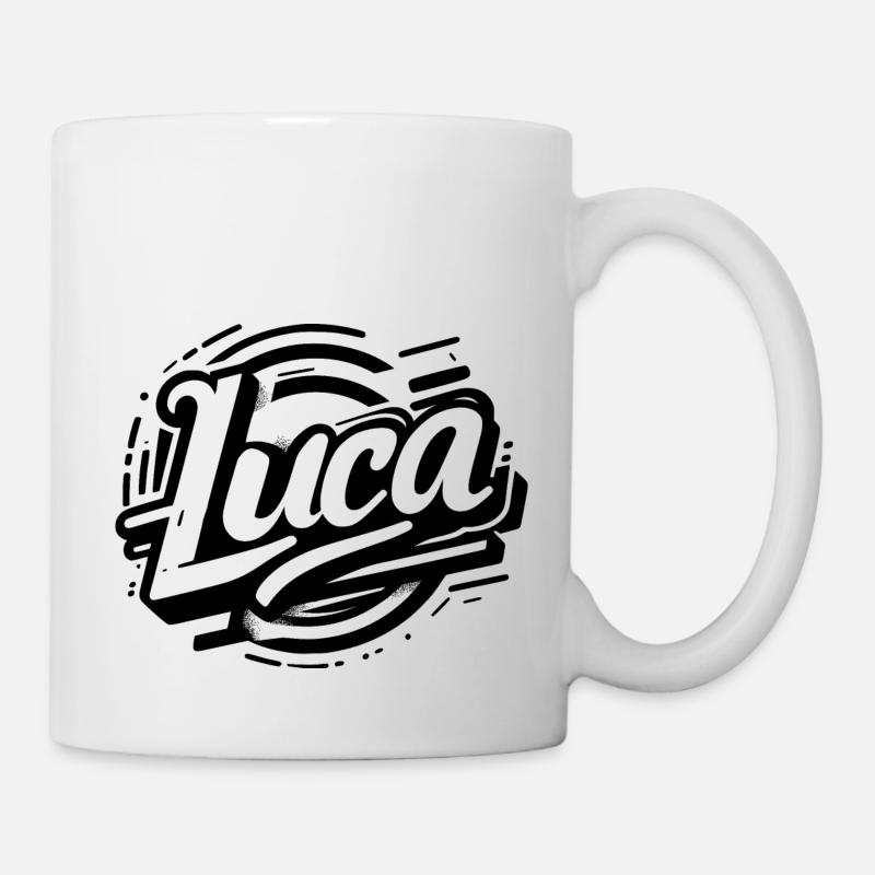 Luca Nom de famille Prénom Graffiti - Mug blanc - blanc