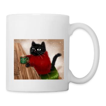 Chat en pull - Mug blanc - blanc - Droite