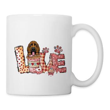 Bloodhound Dog Coffee Lover Dog Mom Valentines Day - Mug - white - Right