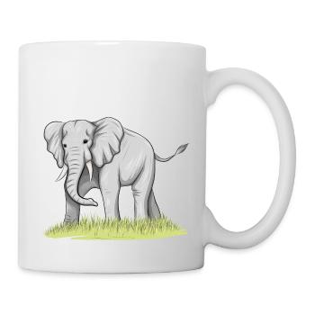 Elefant - Tasse - Weiß - Rechts