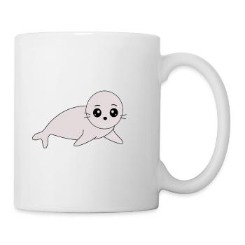 Seehund Seehunde Robbe Robben Tiere - Tasse - Weiß - Rechts