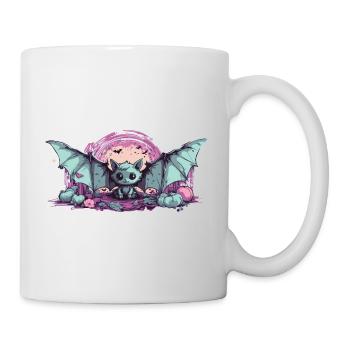 Goth Pastel Kawaii Bat Anime Style - Mug - white - Right