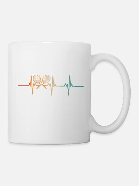 Battement de cœur tennis - Mug blanc - blanc