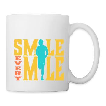Souriez tous les kilomètres 5 - Mug blanc - blanc - Droite