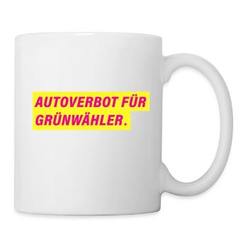 Autoverbot für Grünwähler - FDP Design - Tasse - Weiß - Rechts