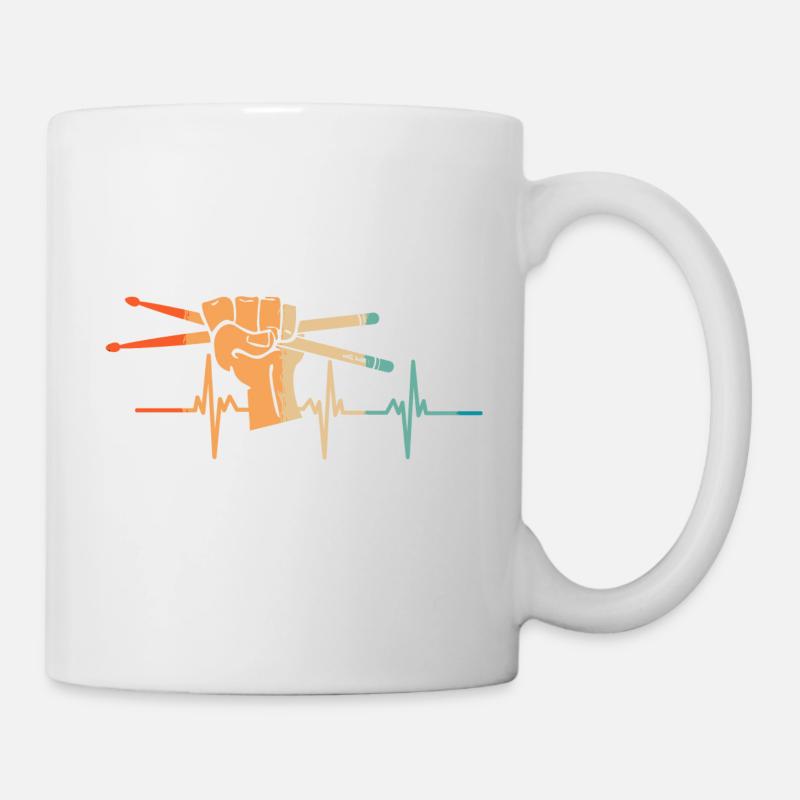 Herzschlag-Musikschläger - Tasse - Weiß