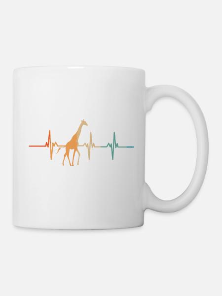 Giraffen-Herzschlag - Tasse - Weiß