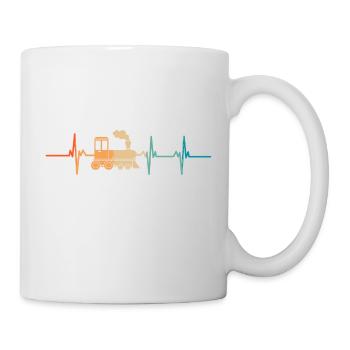 Battement de cœur train locomotive - Mug blanc - blanc - Droite