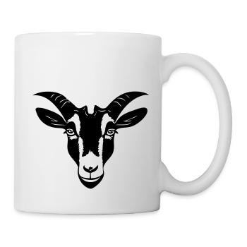 Goat in Black and White Cartoon Drawing Style - Mug - white - Right