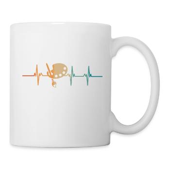 Battement de cœur dessin - Mug blanc - blanc - Droite