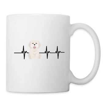Battement de cœur coton de tulear - Mug blanc - blanc - Droite