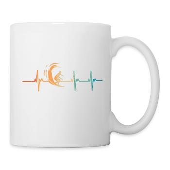 Herzschlag beim Surfen - Tasse - Weiß - Rechts