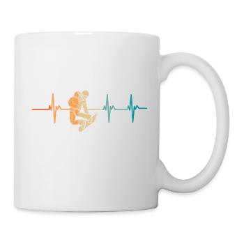Snowboarding heartbeat - Mug - white - Right