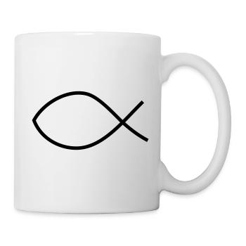 Symbole chrétien de poisson - Mug blanc - blanc - Droite