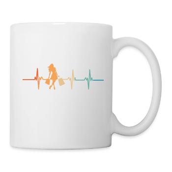 Heartbeat Einkaufen - Tasse - Weiß - Rechts