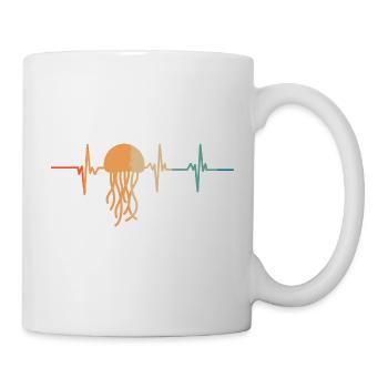 Battement de cœur méduse - Mug blanc - blanc - Droite