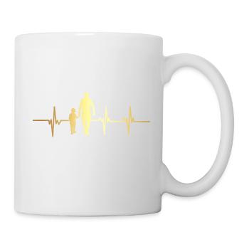Herzschlag Vater und Sohn - Tasse - Weiß - Rechts