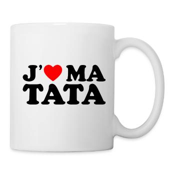 J'aime Ma Tata Cadeau Tante Coeur Rouge - Mug blanc - blanc - Droite