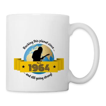 60. Geburtstag Rocking this planet since 03/1964 - Tasse - Weiß - Rechts