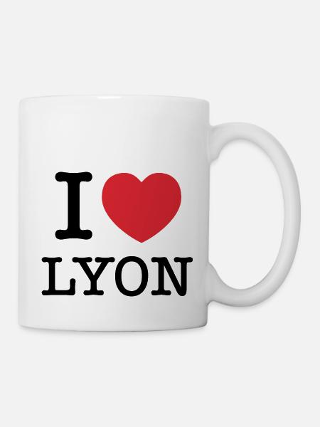 J’aime Lyon | Lyon | I Heart Lyon | France - Mug blanc - blanc
