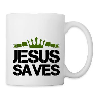 jesus saves - Tasse - Weiß - Rechts