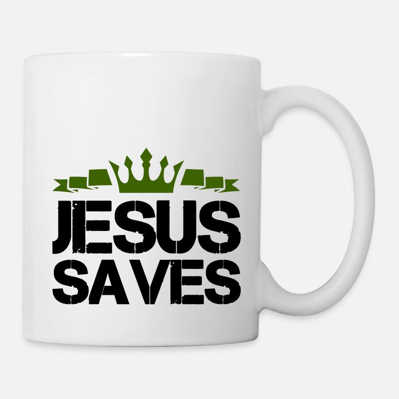 jesus saves - Tasse - Weiß