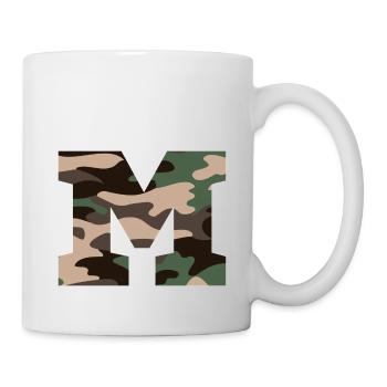 lettre M camouflage militaire-idée cadeau - Mug blanc - blanc - Droite