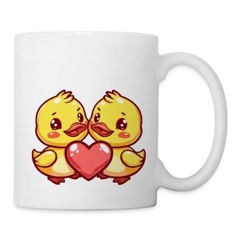 Duck Couple Love Couple In Love - Mug - white - Right