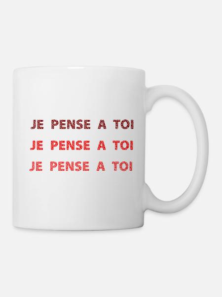Je pense à toi - Mug blanc - blanc