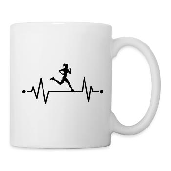 Herzschlag eines Läufers - Tasse - Weiß - Rechts