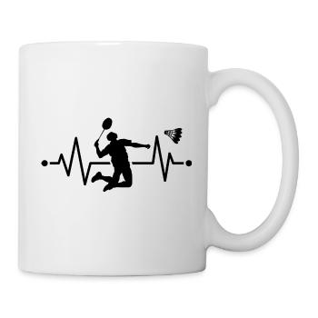 Badminton Heartbeat Badminton Spieler Badminton - Tasse - Weiß - Rechts