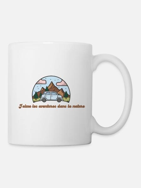 J'aime les aventures dans la nature - Mug blanc - blanc