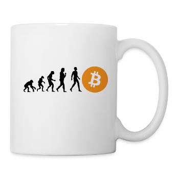 Krypto Evolution of BTC Bitcoin - Tasse - Weiß - Rechts