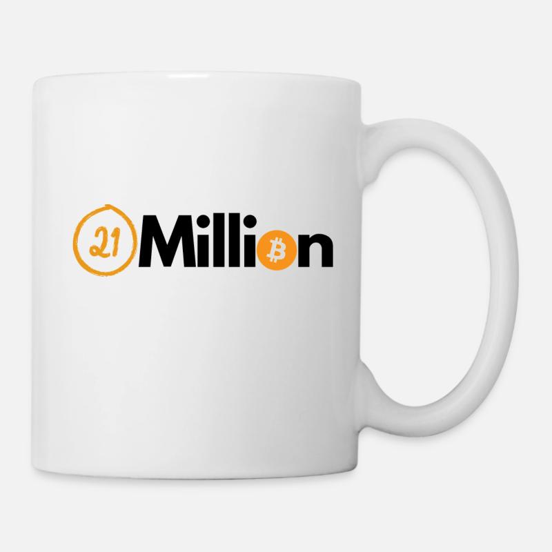Krypto 21 Million BTC Bitcoin - Tasse - Weiß
