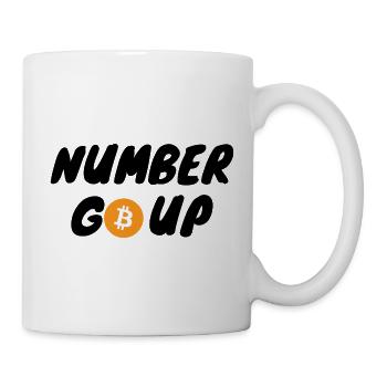 Krypto Number Go Up BTC Bitcoin - Tasse - Weiß - Rechts